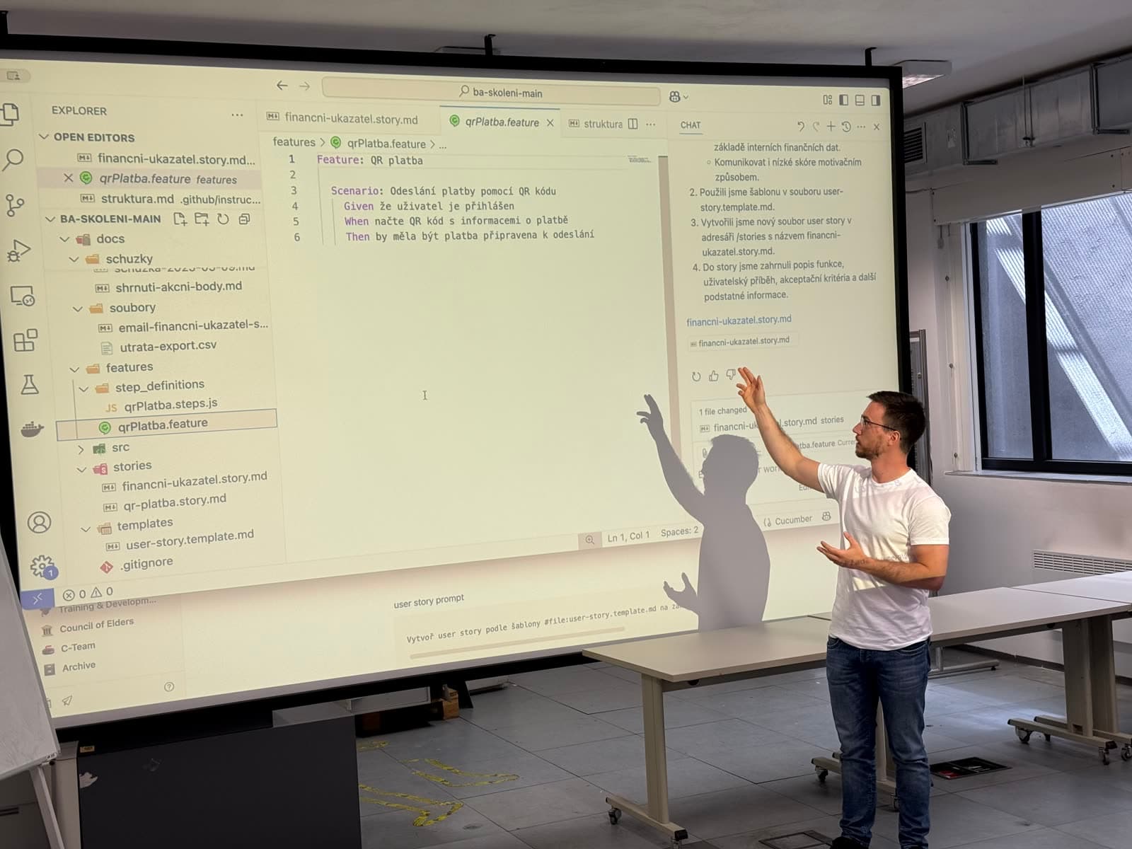 Workshopová práce u tabule