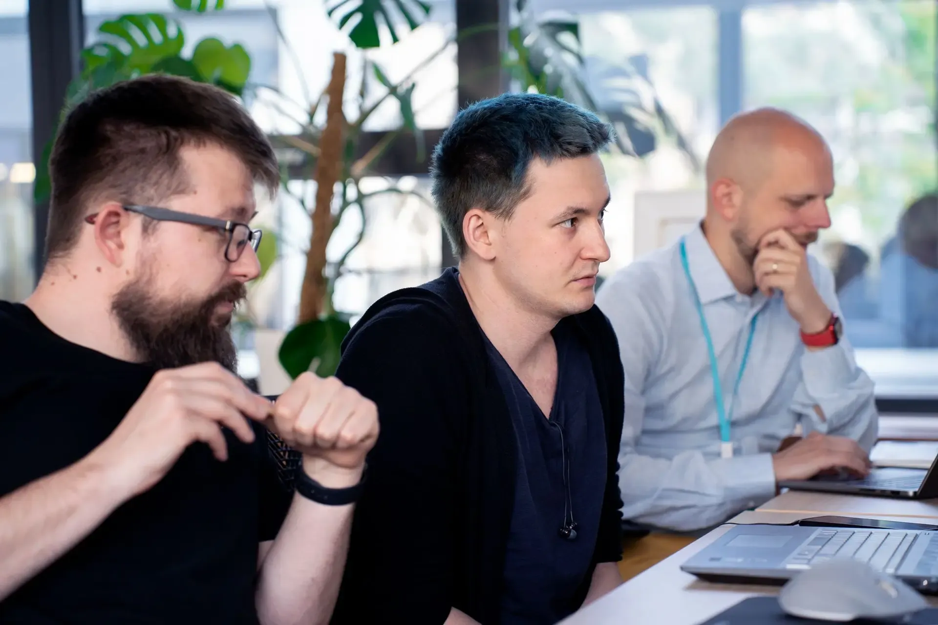 Three People Listening