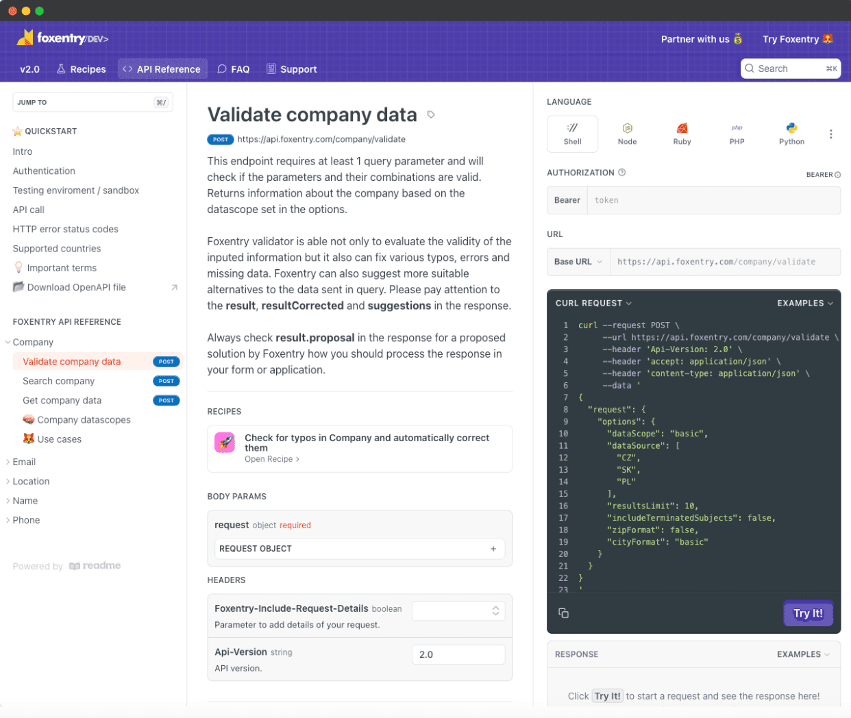 Foxentry Result Documentation