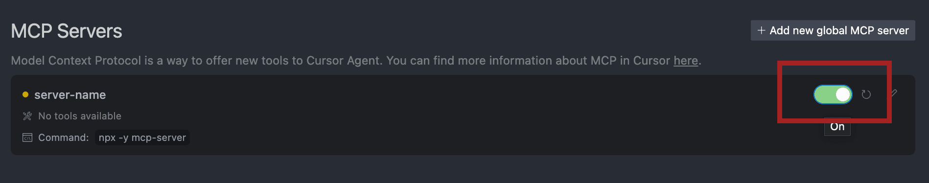 Cursor IDE selekce MCP serverů